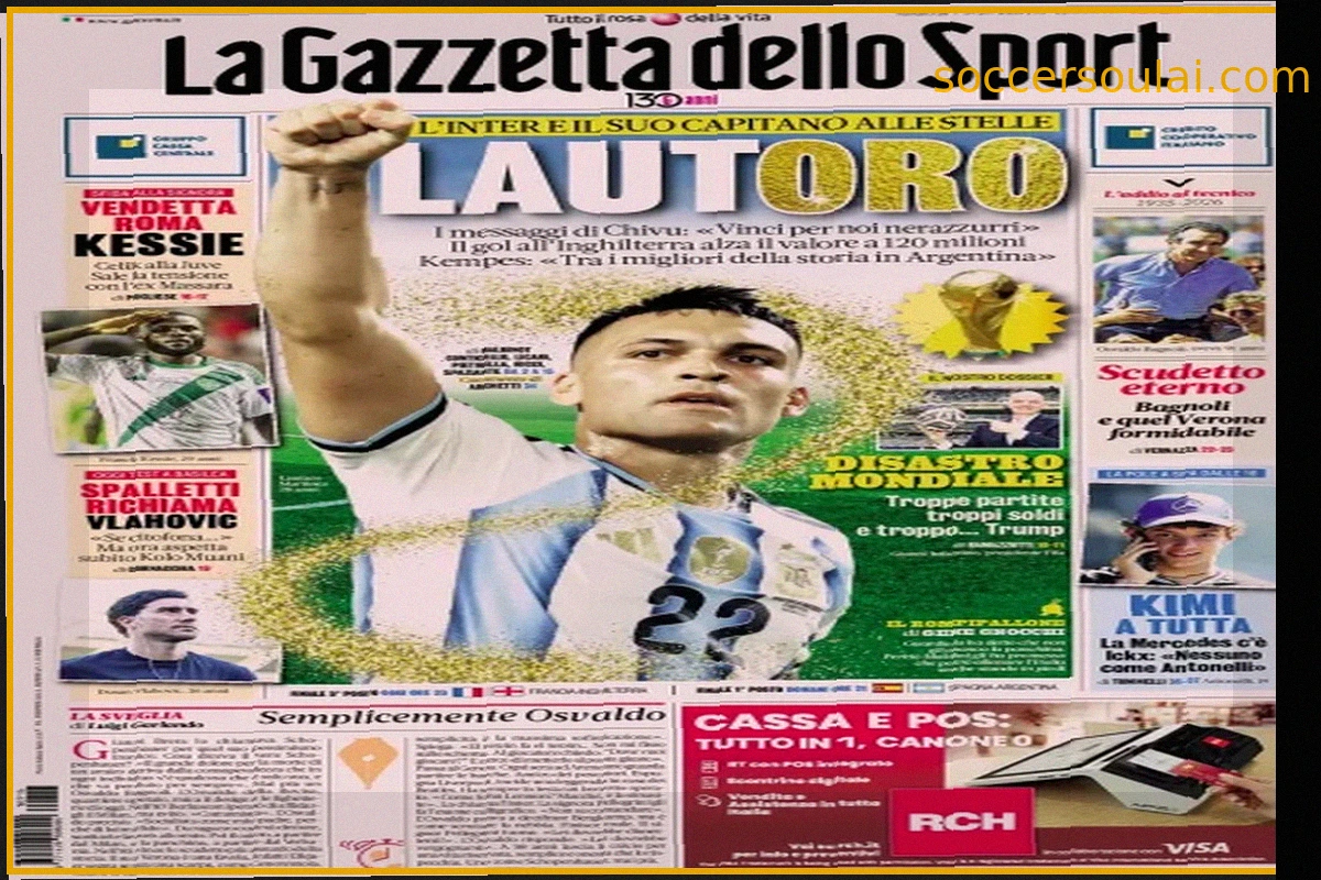 Today’s Papers – Golden Lautaro, Roma’s Revenge & More Football News